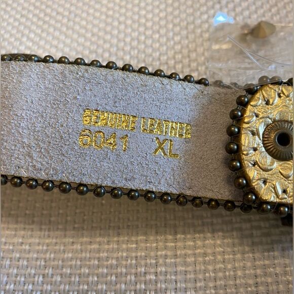Western golden jeweled embossed leather bling fabulous belt large buckle main image 11